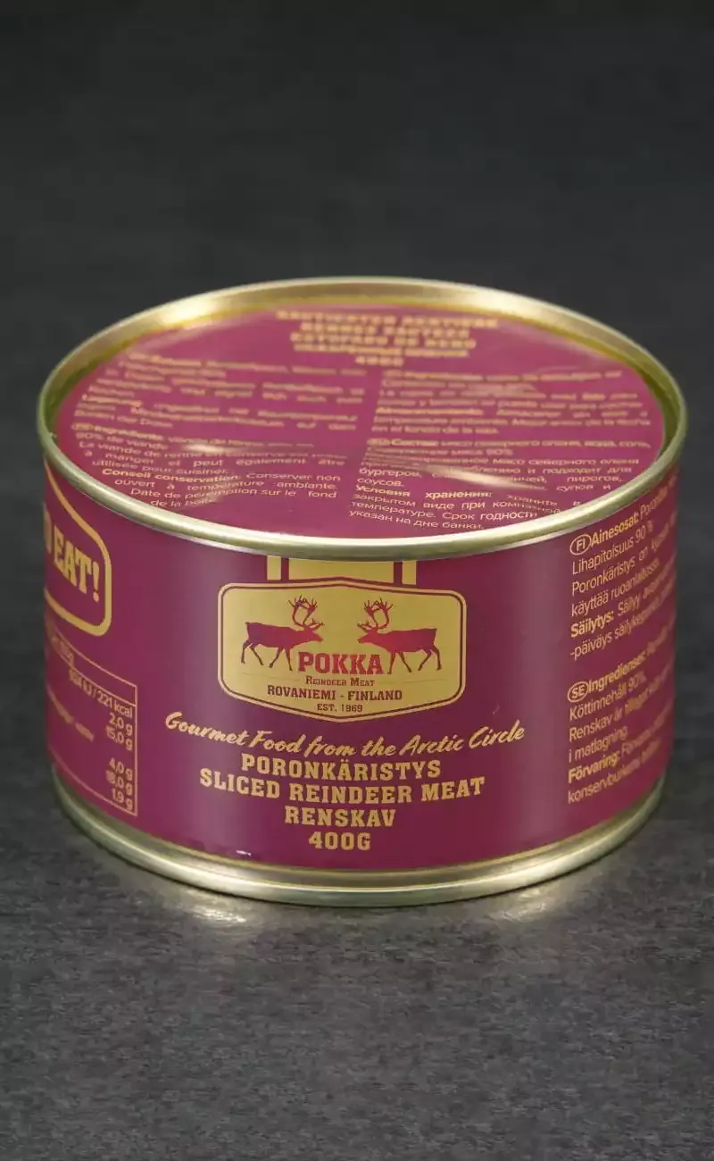 Canned reindeer meat