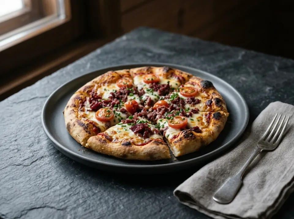 Easy Smoked Reindeer Crumble Pizza