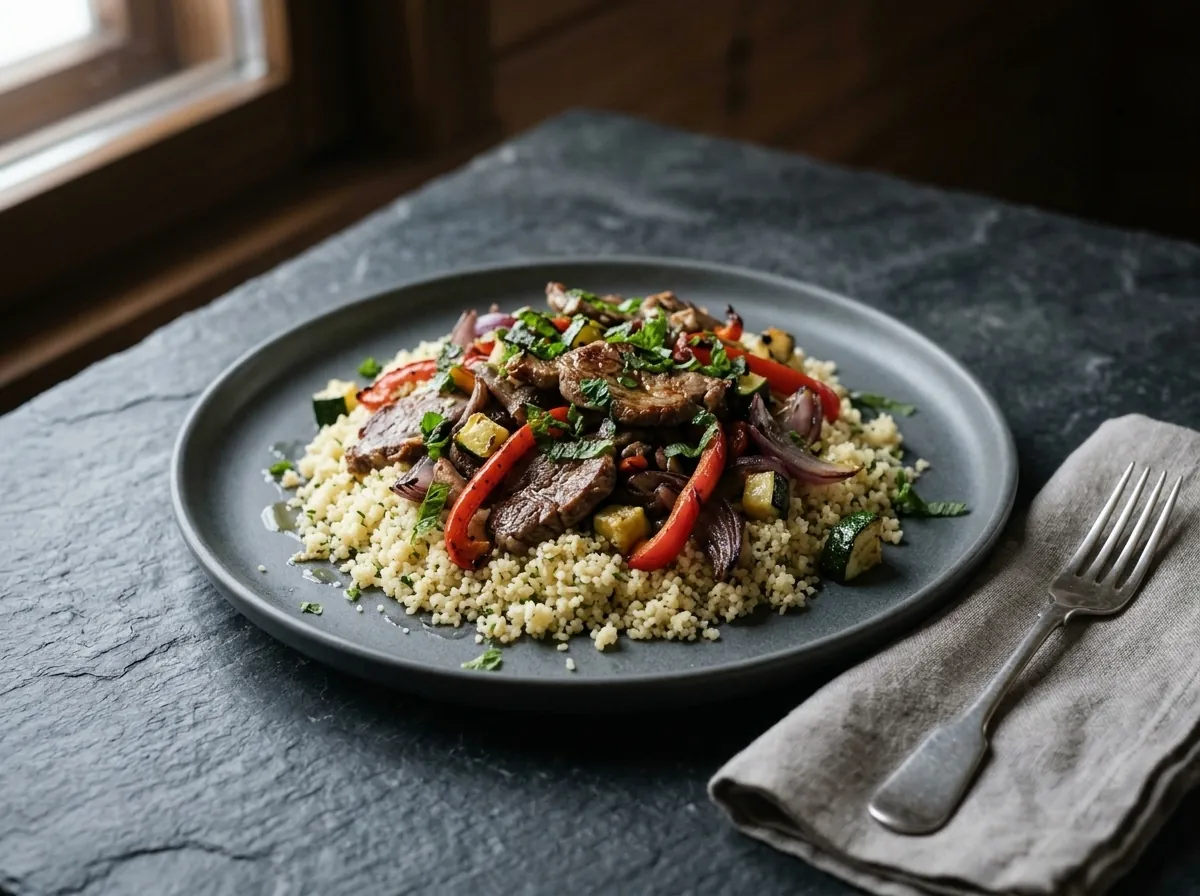Halal-lammeskav med urtecouscous