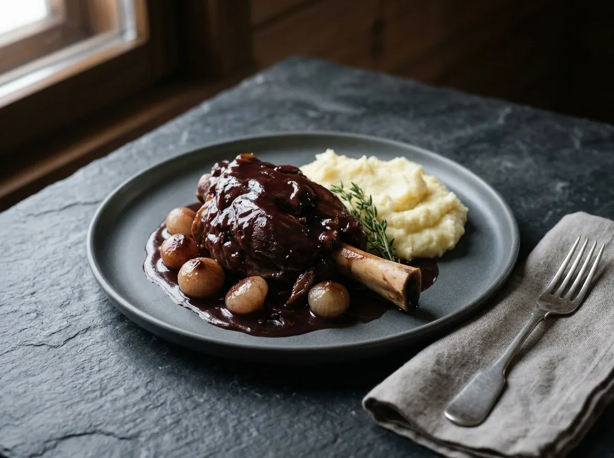 Red Wine Braised Reindeer Shank