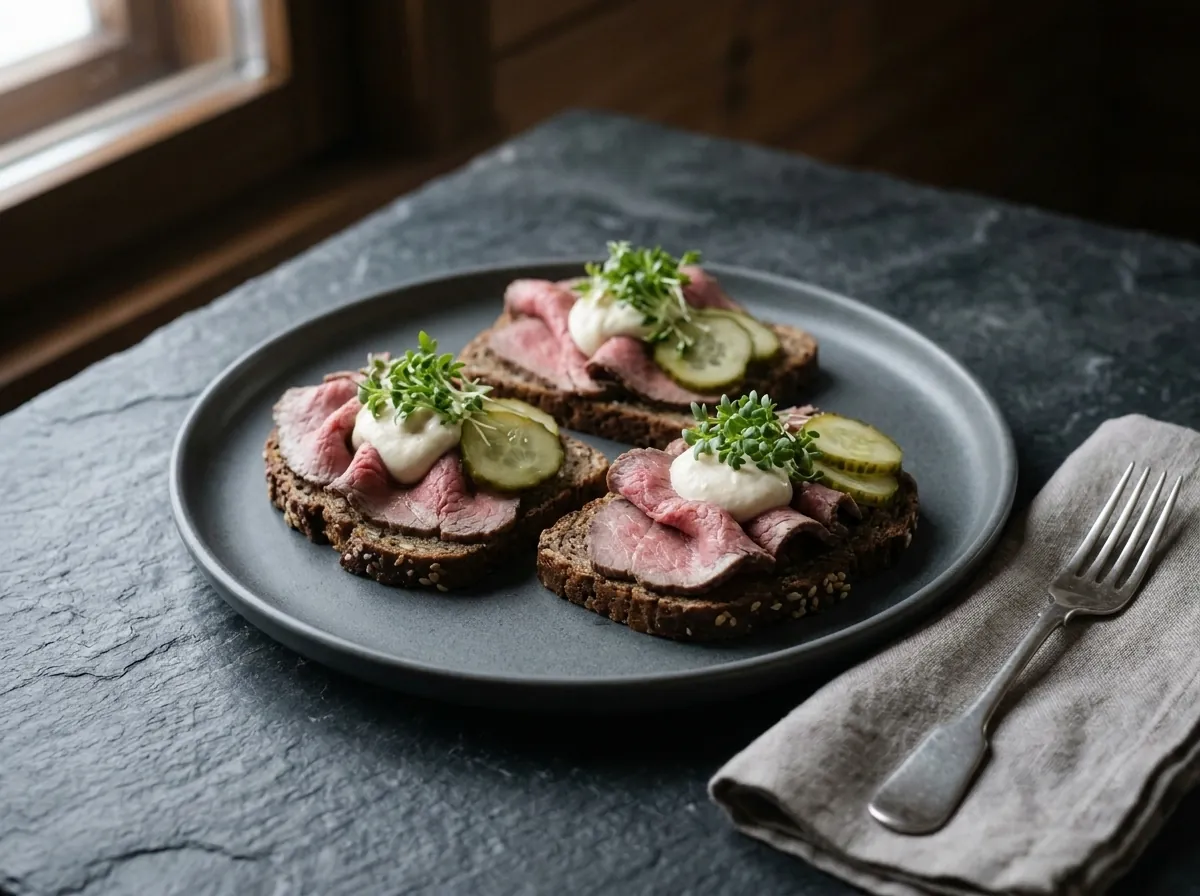 Thinly Sliced Reindeer Rump on Rye