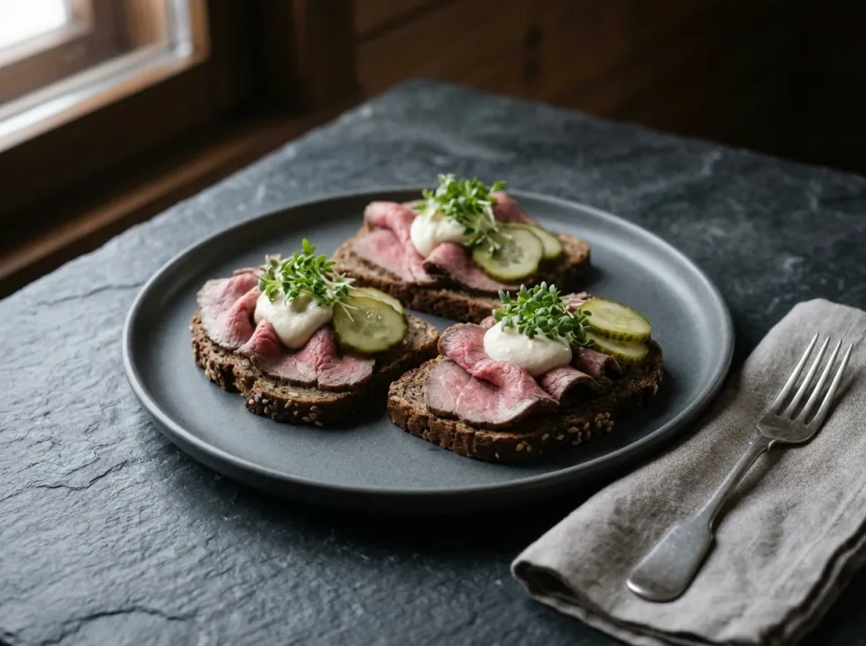 Thinly Sliced Reindeer Rump on Rye