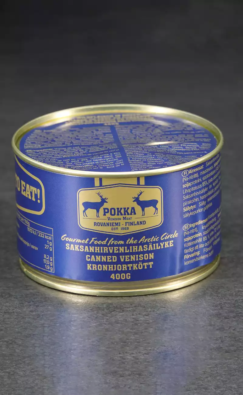 Canned Venison Meat - 400 grams — Pokka Finnish reindeer meat