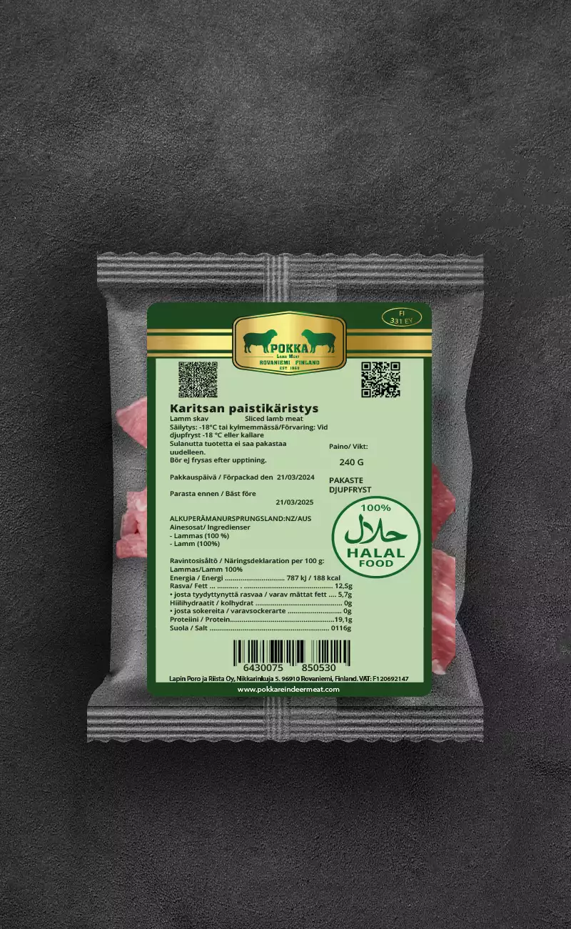 Sliced Lamb Meat – 240 g — Pokka Finnish reindeer meat